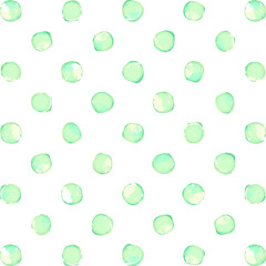 水彩風のゆるいかんじの水玉模様　ベクターシームレスパターン