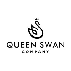swan logo with simple crown,goose or duck icon design vector in trendy and abstract luxury line outline style  © Ramosh Artworks