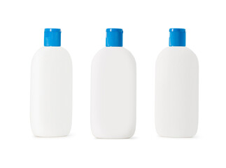 Shampoo bottles set mockup isolated on white background with clipping path.