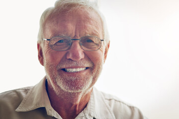Ive got a lot to be happy about. Cropped portrait of a happy senior man retirement home.