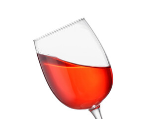 Glass of tasty wine on white background
