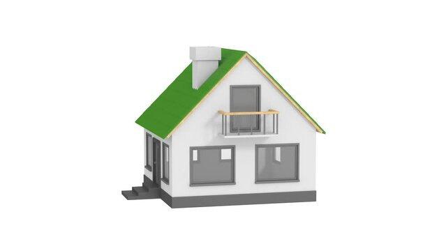 house on white background. Isolated 3D render