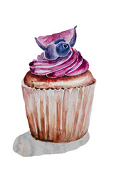 Cupcake with lueberries and fig