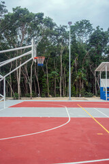Cancha de basquetbol en la selva