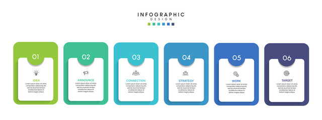 Steps business data visualization timeline process infographic template design with icons