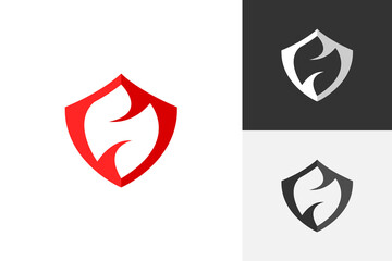 letter s and shield logo design vector