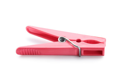 Plastic clothes pin on white background
