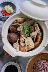 Delicious homemade food meals. Claypot Dumpling Bak Kut Teh with Home Baked Fritters. Ideal for breakfast, lunch and dinner meals.