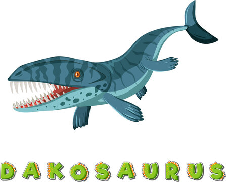 Dinosaur wordcard for dakosaurus