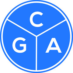 CGA letter logo design on black background. CGA  creative initials letter logo concept. CGA letter design.