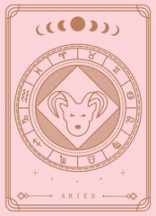 Aries horoscope and zodiac constellation symbol Premium Vector  tarot card for tarot reader
