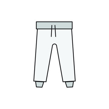white sweatpants simple outline clip art preview