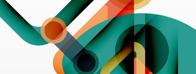 Geometric primitives. Lines, circles abstract background