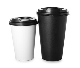 Takeaway cups for drink isolated on white background
