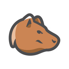Bear brown head Vector icon Cartoon illustration