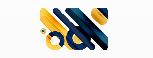 Lines geometric background. Stripes and rings composition business template for wallpaper, banner, background or landing