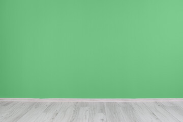 View of green wall in big empty room