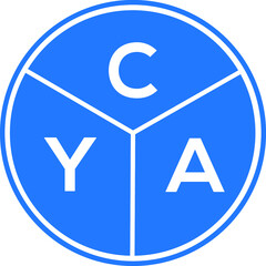 CYA letter logo design on White background. CYA creative Circle letter logo concept. CYA letter design. 
