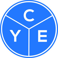CYE letter logo design on White background. CYE creative Circle letter logo concept. CYE letter design. 