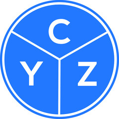 CYZ letter logo design on White background. CYZ creative Circle letter logo concept. CYZ letter design. 