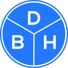 DBH letter logo design on White background. DBH creative Circle letter logo concept. DBH letter design. 