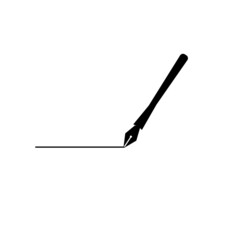 Fountain pen icon, flat design illustration