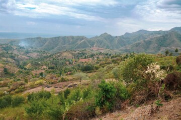 Naklejka premium Scenic view of Tugen Hills seen from Morop Hill in Baringo County, Kenya