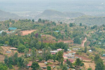 Obraz premium Scenic view of Tugen Hills seen from Morop Hill in Baringo County, Kenya