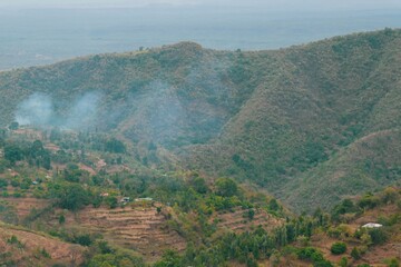Obraz premium Scenic view of Tugen Hills seen from Morop Hill in Baringo County, Kenya