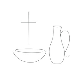 Baptism symbols christian sign draw vector illustration