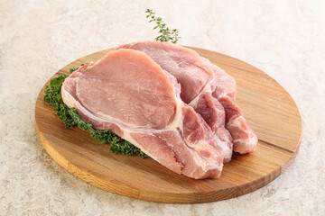 Raw pork loin for coocking