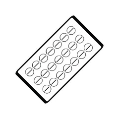 Simple black and white pill  icon eps 10 vector illustration. Design element for websites, clinic brochure, advertisement and more.