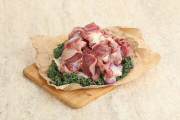 Raw chicken stomach for cooking