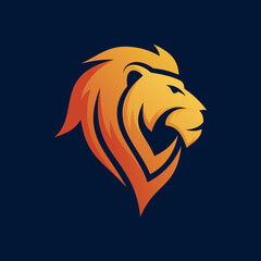 Lion head logo design 