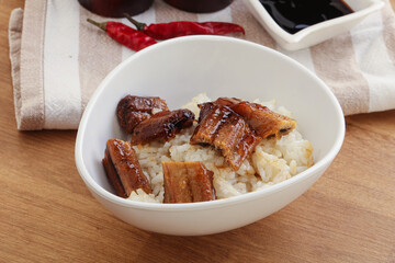 Roasred eel with steamed rice