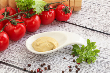 Spicy Mustard sauce in the bowl