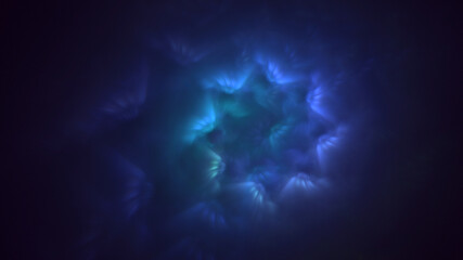 3D rendering abstract multicolor technology fractal light background