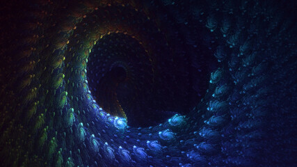 Obraz premium 3D rendering abstract multicolor fractal light background