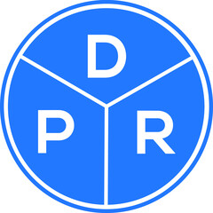 DPR letter logo design on White background. DPR creative Circle letter logo concept. DPR letter design. 