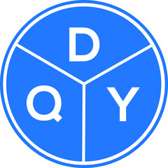 DQY letter logo design on White background. DQY creative Circle letter logo concept. DQY letter design. 
