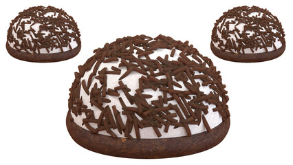 circles sweet cookies with marshmallows and sprinkles cookies.3D illustration