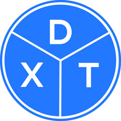 DXT letter logo design on White background. DXT creative Circle letter logo concept. DXT letter design. 