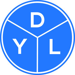 DYL letter logo design on White background. DYL creative Circle letter logo concept. DYL letter design. 