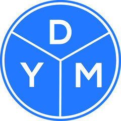 DYM letter logo design on White background. DYM creative Circle letter logo concept. DYM letter design. 