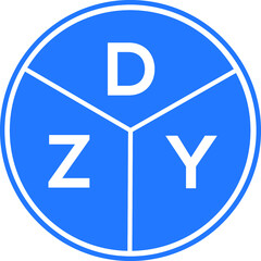 DZY letter logo design on White background. DZY creative Circle letter logo concept. DZY letter design. 