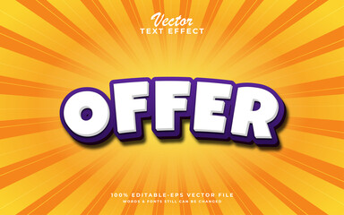 Offer editable text effect
