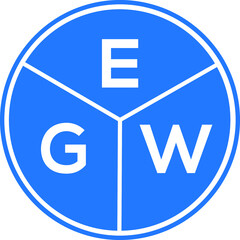 EGW letter logo design on White background. EGW creative Circle letter logo concept. EGW letter design. 