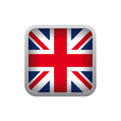 Vector square icon of flag of England. Isolated on white background