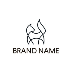fox line art logo  design vector illusrtration