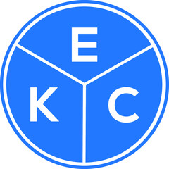EKC letter logo design on White background. EKC creative Circle letter logo concept. EKC letter design. 
